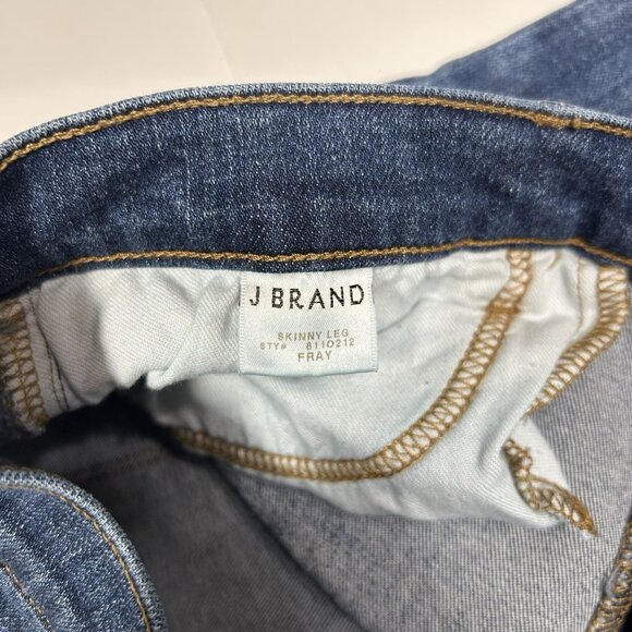 J Brand Women Skinny Leg Fray Denim Jeans Blue Medium Wash Mid Rise Stretch  32 - Picture 4 of 9